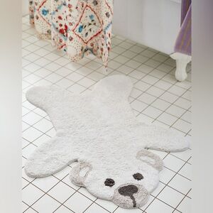 White Bear-Shaped Accent Rug or Bath Mat